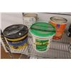 Image 2 : ** (12) Cans of Paint Products (Carpet Tile Adhesive, Semi-Gloss, Primer, Egg Shell - Most Partial) 