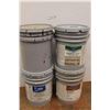 Image 1 : ** (4) 18.9L Pails - Partials - All 1/2 or Less (Black Fence Stain, Acrylic Dryfall, Sherwood Clear 