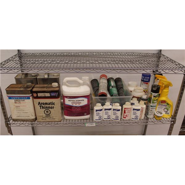 ** (20+) Shop Chemicals & Glues (Mono Sealant, No-Slip Compound, Paint Thinner, Raid, Misc.) - Mostl