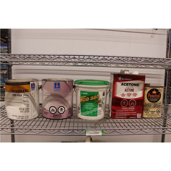 ** (5) Partial Containers of Paint, Adhesive, Acetone, Paint Conditioner - CANNOT BE SHIPPED!!!