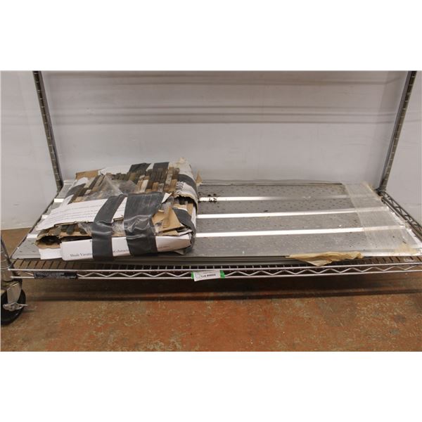 ** (8) Sheets of White Metal Cladding Approx 40" x 17", Multi-Color Back Splash Pieces Approx 12" x 