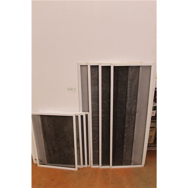 (8) Window Screens - 4@ 14.5" x 43.75" & 2@ 17.75" x 26" & 2@ 16.25" x 26" - As is