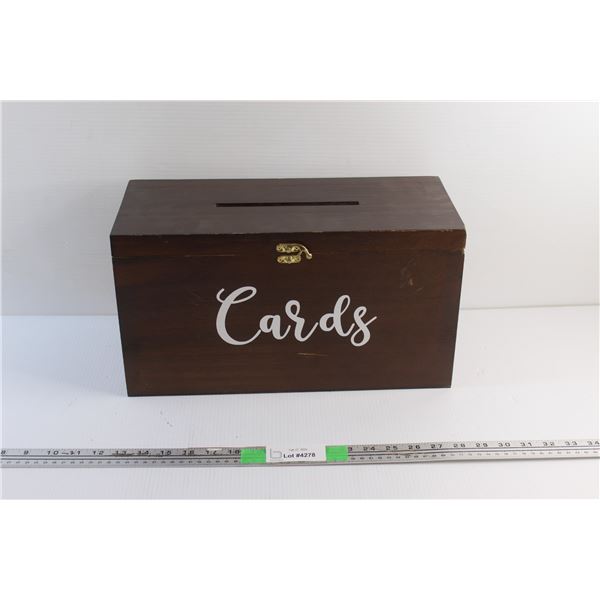 Wooden Card Box 16'' x 8 1/2'' x 7''