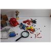Image 6 : Assorted Play Mobile Toys and Magnifying Glass
