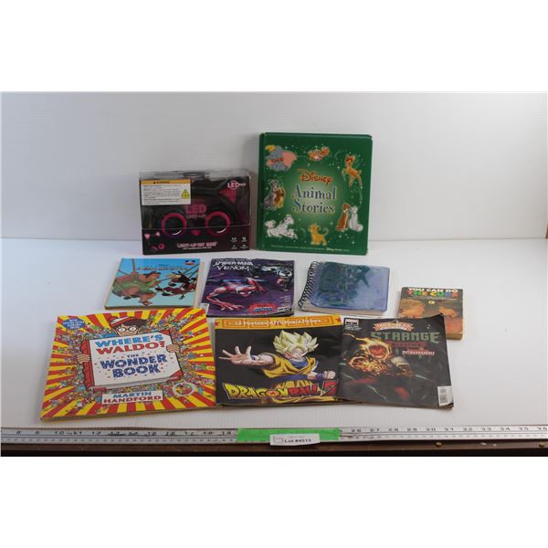 Light Up Cat Ears, (8) Books, Comics & Magazines - Spider Man Venom, Disney Animal Stories and Drago