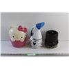 Image 1 : Hello Kitty Coin Bank, Conair Steamer - Powers On, As Is and Desk Lamp - As Is