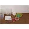 Image 2 : Plastic Tote 11'' x 16'' x 21''. Smart Scale, Food Containers, Dish Rack and Misc
