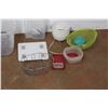 Image 3 : Plastic Tote 11'' x 16'' x 21''. Smart Scale, Food Containers, Dish Rack and Misc