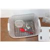Image 7 : Plastic Tote 11'' x 16'' x 21''. Smart Scale, Food Containers, Dish Rack and Misc