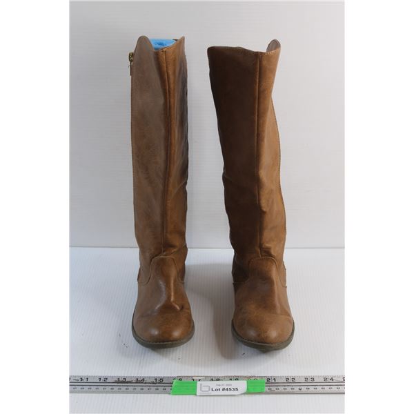 Faux Leather Ladies High Boots - Size 7