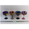 Image 1 : (4) Hand Painted Mexican Margarita Goblets