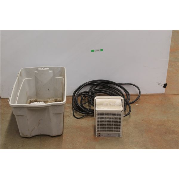 *Dimplex Heavy Duty Heater - As Is and Plastic Tote 30'' x 19'' x 15''