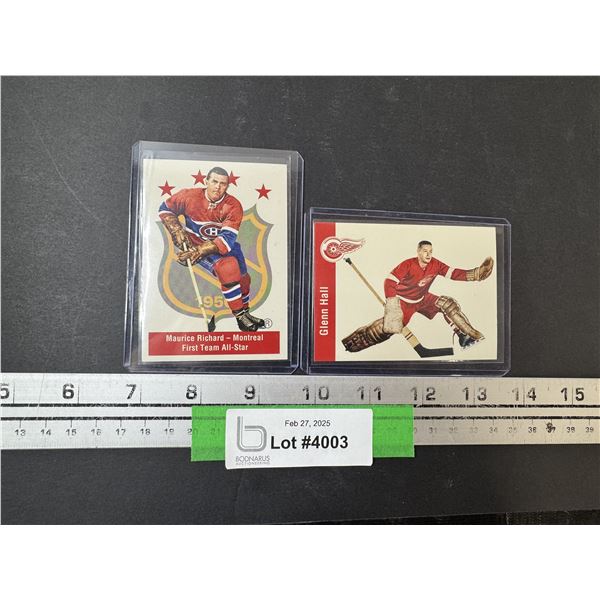 Maurice Richard & Glenn Hall "Old Times" Parkhurst Hockey Cards