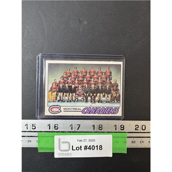 Montreal Canadiens 1977 Hockey Team Trading Card