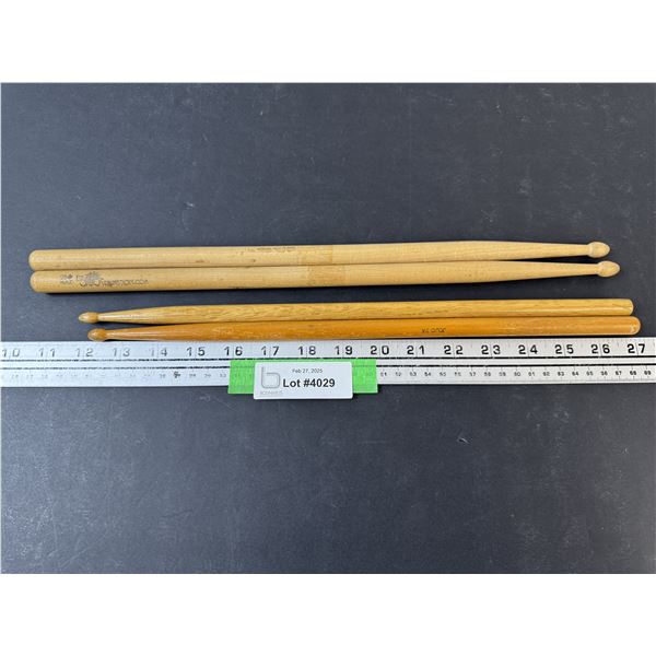 (2) Pairs of Drum Sticks (Los Cabo's - 16") & 15" Assorted