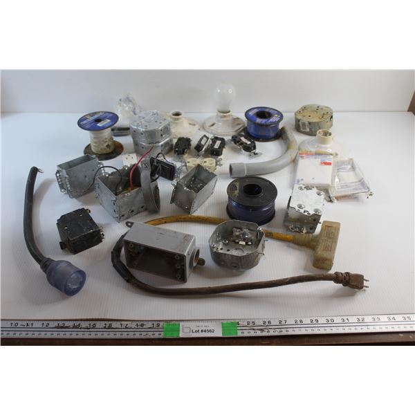 Primary Wires, Light Switches, Wall Plugs, Electrical Boxes and Misc