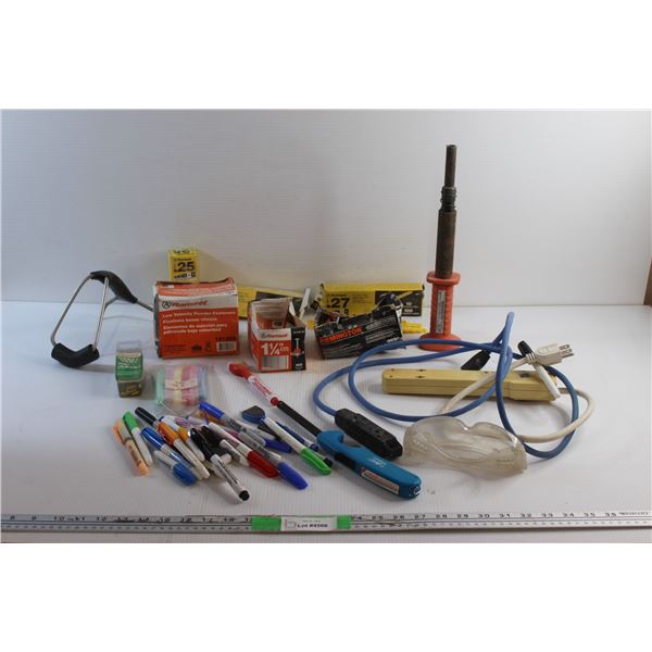 Low Velocity Powder Fasteners, Extension Cords, Sharpies, Bic Lighter, Remington Powder Actuated Too