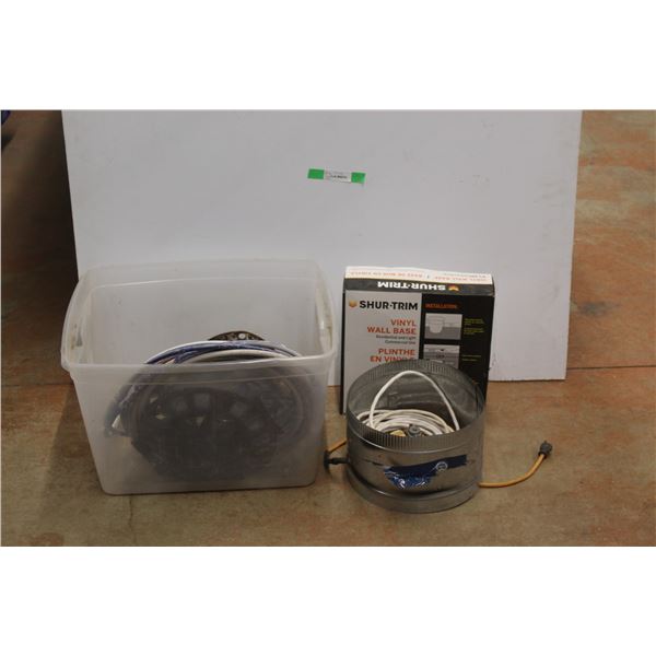 *Paint Gun Air Hose, Plastic Tote, Hydraulic Hose, Electric Fan and Vinyl Wall Base