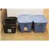 Image 2 : *(3) Plastic Tubs and (2) Lids 15'' x 23'' x 17''