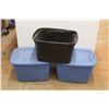 Image 5 : *(3) Plastic Tubs and (2) Lids 15'' x 23'' x 17''