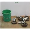 Image 1 : *(4) 8'' Caster Wheels and Plastic Bucket - Cannot Be Shipped