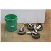 Image 2 : *(4) 8'' Caster Wheels and Plastic Bucket - Cannot Be Shipped