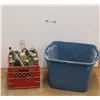 Image 1 : *Plastic Tub 16'' x 17'' x 23'', Milk Crate and Vintage Pop Bottles