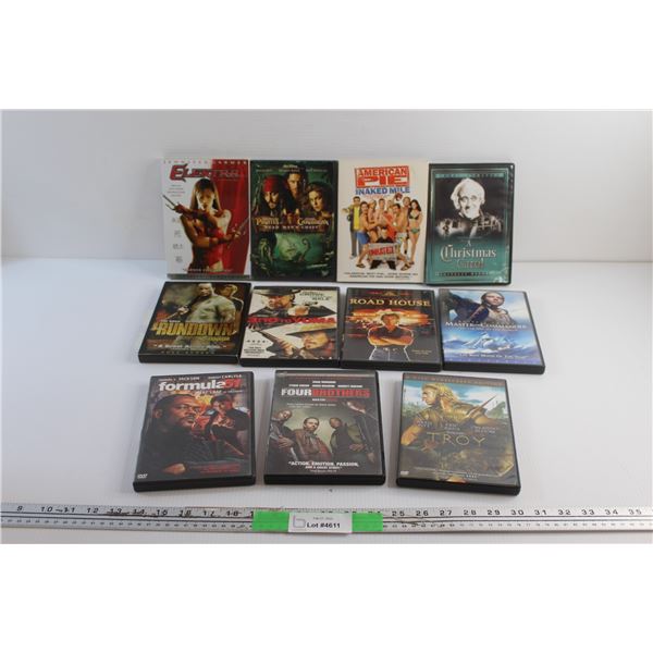 (11) DVD Movies - Pirates of the Caribbean, American Pie and Troy