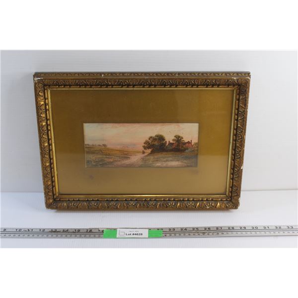 Framed Farm Art Painting 17'' x 13''