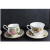 Image 3 : (4) Porcelain Tea Cup & Saucer Sets: Royal Albert & Queen Anne