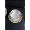 Image 8 : (5) Porcelain Tea Cup & Saucer Sets: Royal Vale & Royal Albert & Cololough, Queen Anne
