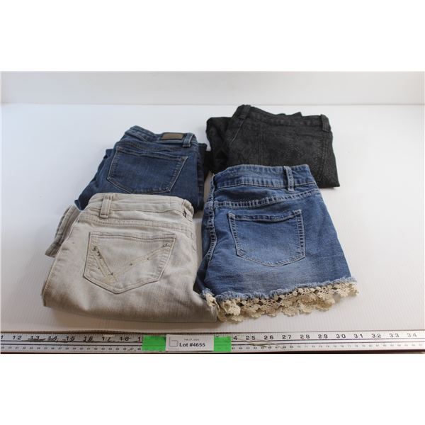 (3) Jeans - Size 6 x 29 and Denim Low Rise Shorts - Size 7