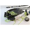 Image 8 : (3) NHL Miniature Hockey Stick, Frisbee, Sport Bag, Hockey Puck, Rubik's Cube,Grip Trainer and Dumbb