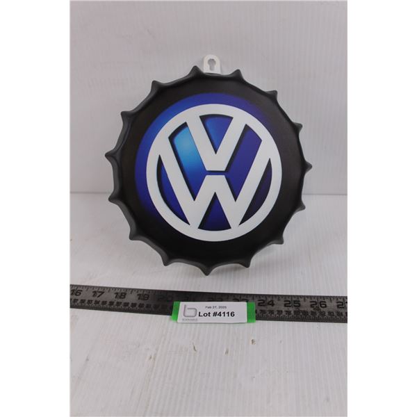 Volkswagen Bottle Cap Metal Wall Art 8.5"Dia x 1" Thick