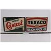 Image 1 : (2) Vintage Looking Metal Wall Art (Castrol & Texaco Motor Oils) 12" x 8"