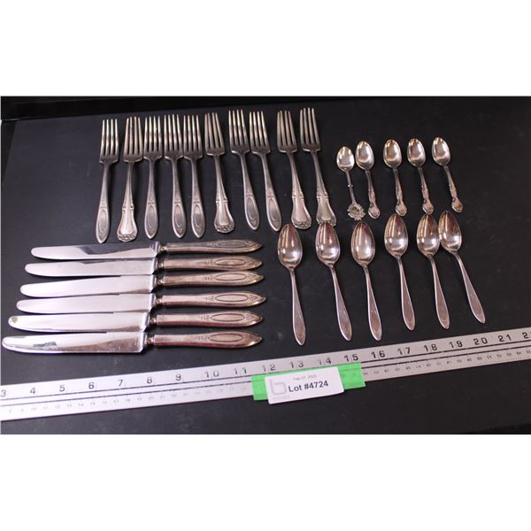 Cutlery Lot: (6) Butter Knives, (10) Dinner Forks, (11) Dessert Spoons