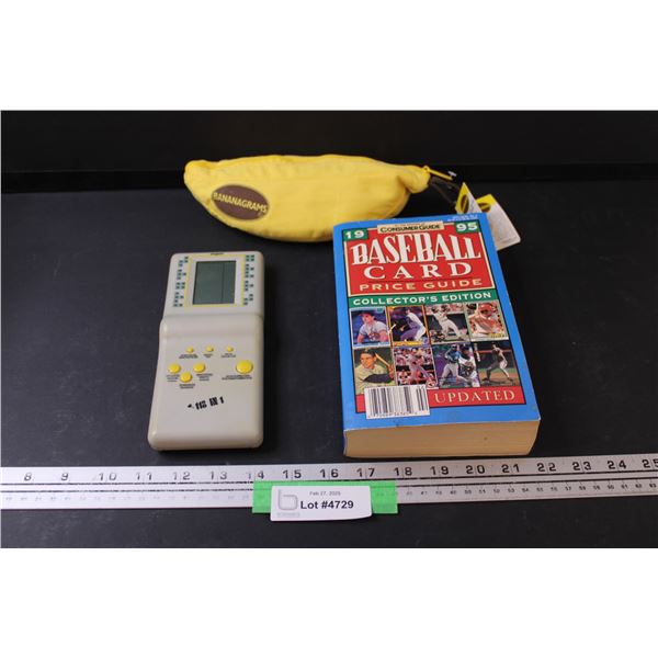 Bananagrams Game, 118 in 1 Retro Handheld Video Game - As Is, 1995 Baseball Card Price Guide Book
