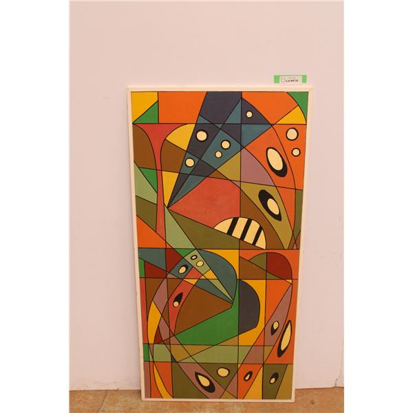 Modern Geometric Art Painting in Frame - 22" x 44"