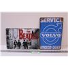 Image 1 : (2) Metal Signs: The Beatles & Volvo - 8" x 12"
