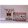 Image 1 : (2) Metal Signs: International Harvester & Security - 8" x 12"