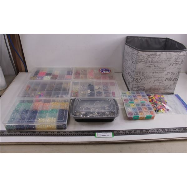 Arts & Crafts Supplies in Plastic Storage Boxes with 10.5" x 10.5" x 10" Tote