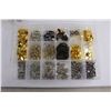 Image 3 : Arts & Crafts Supplies in Plastic Storage Boxes, IKEA Cork Jewelry Display 7" x 6", Wood & Black Vel