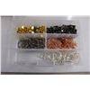 Image 5 : Arts & Crafts Supplies in Plastic Storage Boxes, IKEA Cork Jewelry Display 7" x 6", Wood & Black Vel