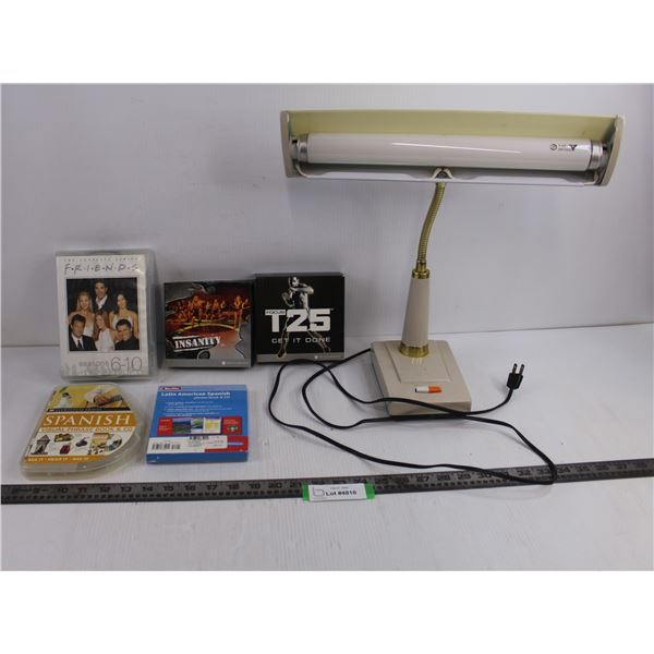 Vintage Fluorescent Desk Light - Powers On - 14" Bulb, DVD Collections & CD-ROM Programs (Spanish, F