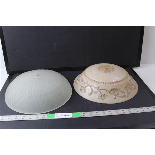 (2) Glass Ceiling Light Covers- 12.25" & 11.75"