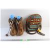 Image 1 : Suede Moccasins - Size 7/8 and Indigenous Print Backpack