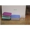 Image 1 : (3) Plastic Containers with Lids and Ballot Box