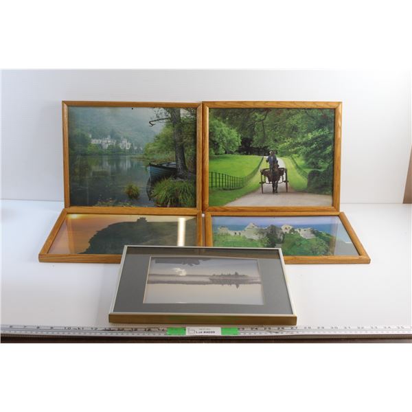 (5) Framed Wall Art Prints 14'' x 12''