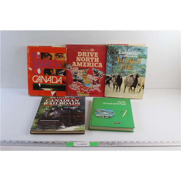 (5) Books - In Search of Canada, Drive North America and Canadian Railroads