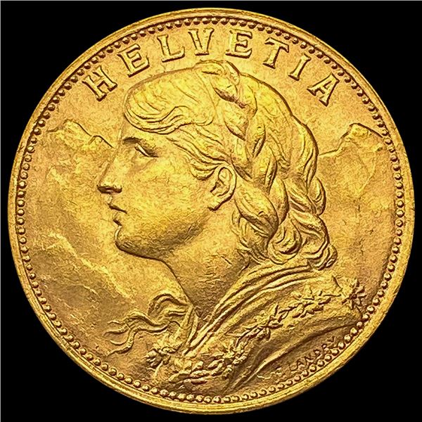 1927-B Swiss Gold 20 Francs 0.1867oz GEM BU